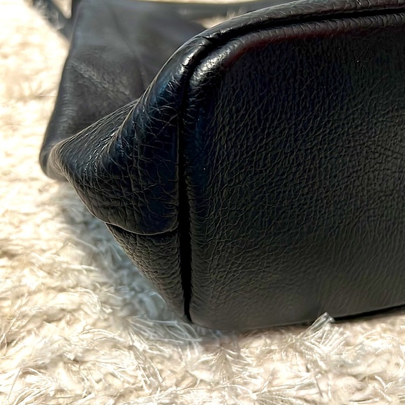 Neiman Marcus Black Pebble Leather Shoulder Handbag - Picture 7 of 11